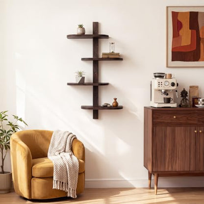 Pinkunn Floating Shelves for Wall Set of 4 Unit Mid Century Modern Decor