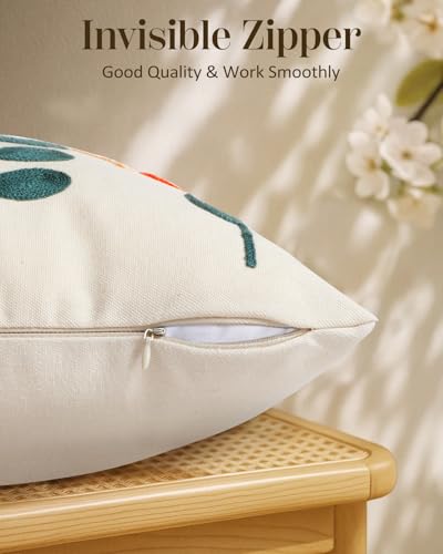 Embroidered Throw Pillow Cover, 20x12 Inch, Botanical - color: Plants, size: 20" x 12" (Pack of 1)