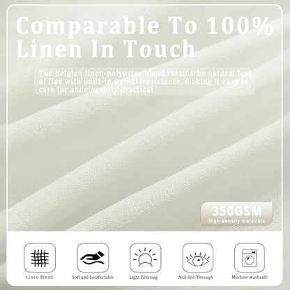 Cream Pinch Pleated Curtains 63 Inch Length for Living Room - color: Cream, size: 40"W x 63"L (Pack of 2)
