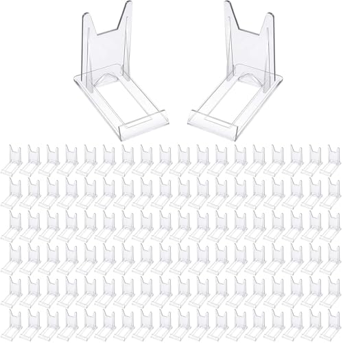 Zonon Acrylic Plate Stands for Display Adjustable Plastic Stand Holders Picture Plate Holders Clear Mini Easels Stands to Display Pictures for Home Office Supplies Festival Party Decoration(10 Pcs)