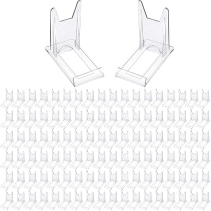 Zonon Acrylic Plate Stands for Display Adjustable Plastic Stand Holders Picture Plate Holders Clear Mini Easels Stands to Display Pictures for Home Office Supplies Festival Party Decoration(10 Pcs)