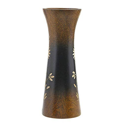 Aeravida Natural Flower Mango Tree Wood Flower Table Floor Vase, 8 inch | Modern Farmhouse Home Décor | Living Room Home Decoration - size: 8 inches tall, 3 wide, 2.5 diameter (inside)