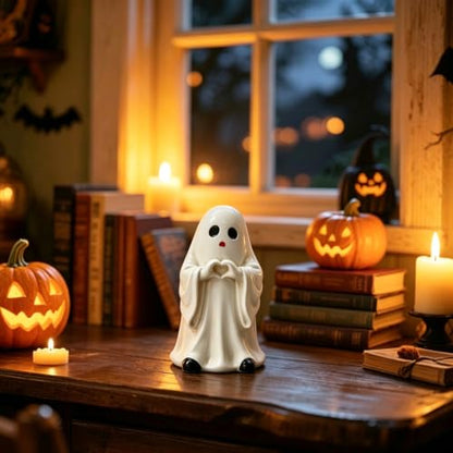 1 Pcs Halloween Figurine Heart Ghost Resin Statues - color: Styl 22