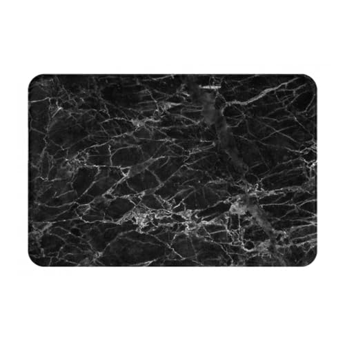 Black Glass Texture Marble Bath Mat Non-Slip Soft Flannel Bathroom Rugs Washable Bathmat, Carpet Rug Entryway Decor for Tub Shower Room Floor Home Kitchen,24x16 in - color: Black Glass Texture Marble, size: 1'4" x 1'11" (Rectangular)