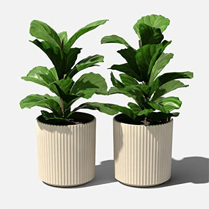 Veradek Demi Series Planter - Large Round Outdoor Planter - color: Sand, size: 16 inch - 2 Pack