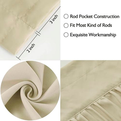 HIG 2 Pack Camel Handcrafted Window Treatment Tiers Curtains, 30"x24" - color: Camel, size: 30"W x 24"L (Pack of 2)