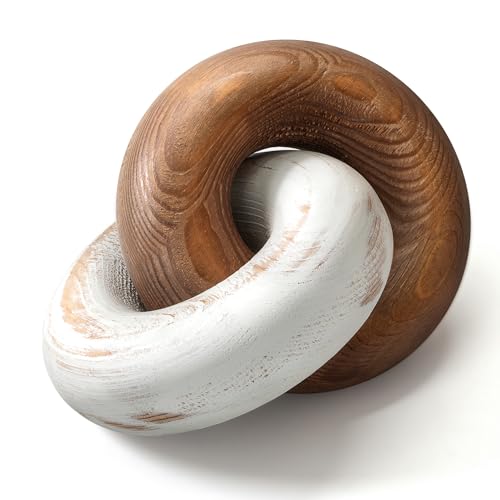 EOSAHR Wood Knot Decor for Side, Console & Entryway Table, Brown & White - color: Brown&white