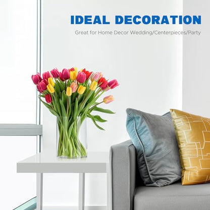 JYPS Flower Clear Vase Centerpiece for Home - size: 1 Piece - 6'' W*8'' H