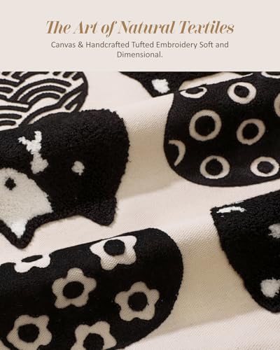 Embroidered Throw Pillow Cover 18x18 Inch, Cat Heads - color: Cat Heads, size: 18" x 18" (Pack of 1)