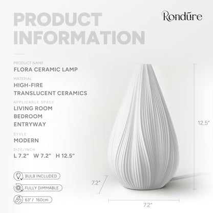 RONDURE Modern Ceramic Decorative Table Lamp Living Room Bedroom Bedside