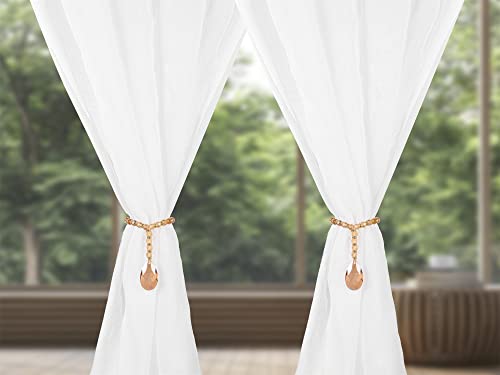 SUQ I OME Luxury Crystal Beaded Magnetic Curtain Tieback, Golden Champagne - color: Golden Champagne