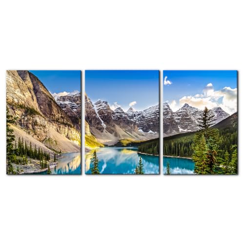 3 Pieces Colorado Framed Wall Art Snow Mountain and Lake National Park Natural Landscape Picture Modern Artwork Painting Print on Canvas for Living Room Home Decoration - 20"x28"x3 Panels - color: Wallart-14, size: 20" x 28" x 3 Panels