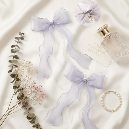 White Lace Bow Curtain Tiebacks 6-Pack, Vine Floral Curtain Holdbacks - color: Misty Gray