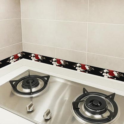 HOMETITUTE Peel and Stick Wallpaper Border 4x196in Red Rose Pattern - color: rose pattern