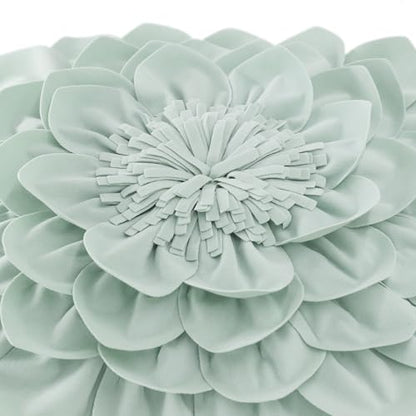 OiseauVoler Decorative 3D Flower Throw Pillow Covers 18 x 18 Inch Green - color: Applegreen