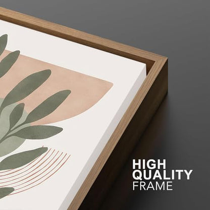 Boho Green Botanical Framed Canvas Wall Art Set of 3, 16x24 inch - color: Boho Green, size: 16"x24"Natural