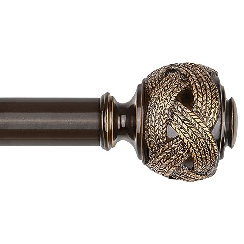 USFOOK Curtain Rods for Windows 32-58 Inch, Bronze, Adjustable Drapery Rod - color: Bronze, size: 32-58"