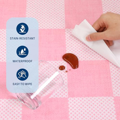GarveeHome Checkered Pink 2x6 Washable Kitchen Runner Rug Low-Pile Entryway - color: Blush Pink, size: 2' x 6' (Rectangular)