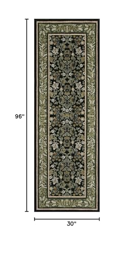 GarveeHome Christmas Runner Rug 2.5x8 Non Slip Washable Runners Green Black - color: Green Black, size: 2'6" x 8' (Rectangular)