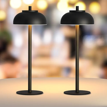 Cordless Table Lamps Rechargeable,Battery Operated Light LED 2 Pack - color: Black-Set of Two