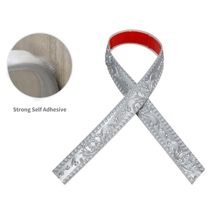 Flexible Wall Trim, Self Adhesive Peel and Stick Molding, Cabinet Border, Mirror Frame Trim (Silver) - color: Silver