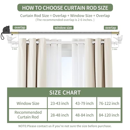 3/4" Diameter Farmhouse Double Window Treatment Curtain Rod, Bird Finials (84"-120", Glossy White) - color: Glossy White, size: 84"-120"