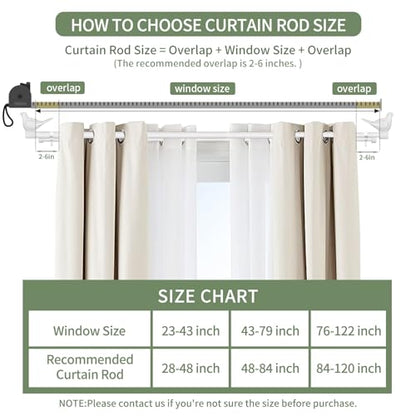 3/4" Diameter Farmhouse Double Window Treatment Curtain Rod, Bird Finials (84"-120", Glossy White) - color: Glossy White, size: 84"-120"