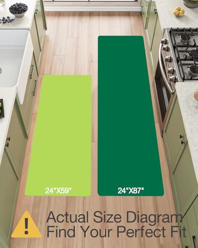 LUMI Kitchen Floor Mat Cushioned Anti Fatigue Runner Rug, 24"x59" - color: Soft Grey, size: 59"L x 24"W x 0.4"Th