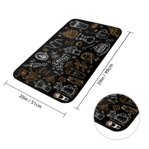 Black Coffee Kitchen Rug Non-Slip Indoor Carpet Absorbent Welcome Mat - color: A:a-5