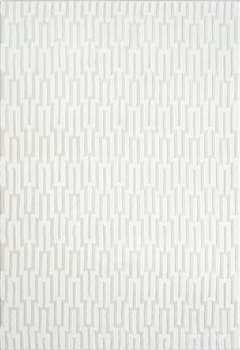 Abani Neutral Cream Area Rug for Living Room, Bedroom - Geometric Pattern - 2' x 3' - Durable & Easy to Clean - size: 2' x 3' (Rectangular)