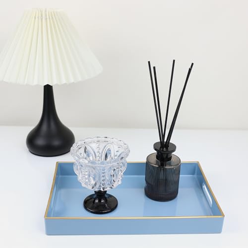 Spsyrine Blue Bathroom Vanity Tray with Handles for Dresser Tops - color: Blue