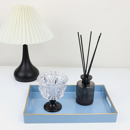 Spsyrine Blue Bathroom Vanity Tray with Handles for Dresser Tops - color: Blue