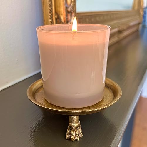 Hapton House 100% Solid Brass Clawfoot Dish - Pedestal Dish - 4.6 in - Candle Dish - Candle Holder - Candle Stand - Jewelry Dish - Jewelry Holder - Perfect for Wax Candles, Jewelry, Rings, Trinkets