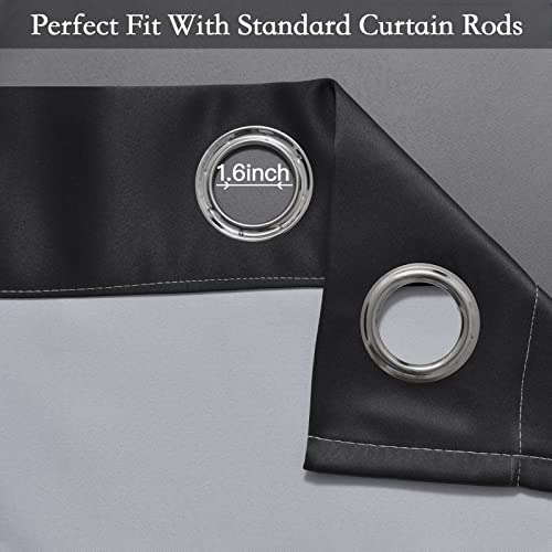 SimpleHome Black to Grey White Ombre Room Darkening Curtains 63 Inch - color: Black to Grayish White, size: 42"W x 63"L (Pack of 2)