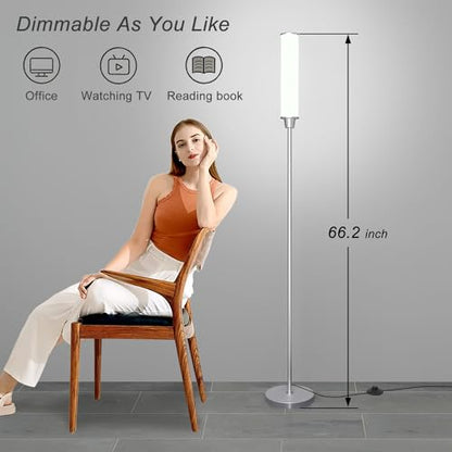 Nukanu Floor Lamp with Remote Control,Nickel - color: Nickel