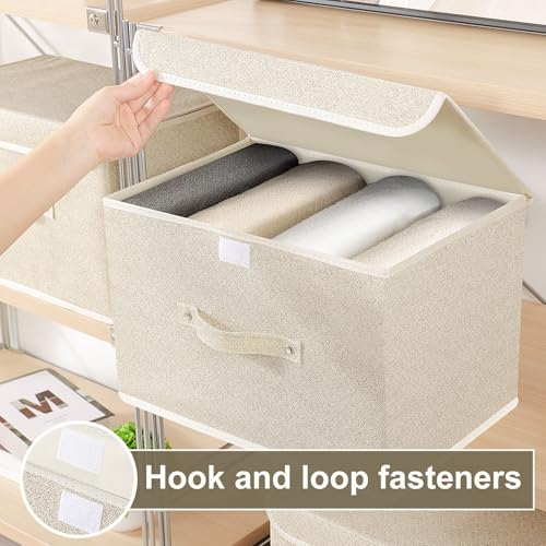 Storage Bins with Handles,Grey and Beige,15x9.8x9.8in,1 Pack - color: Beige/Gray, size: 15x9.8x9.8in(1-pack)