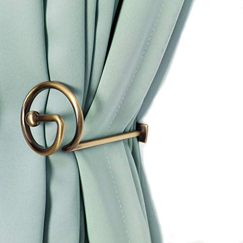 Curtain Holdback Bronze Set of 4 Drape Holder Hook Tieback for Window Sheer and Blackout Panels Decorative Draperies Metal - color: Bronze 2pair