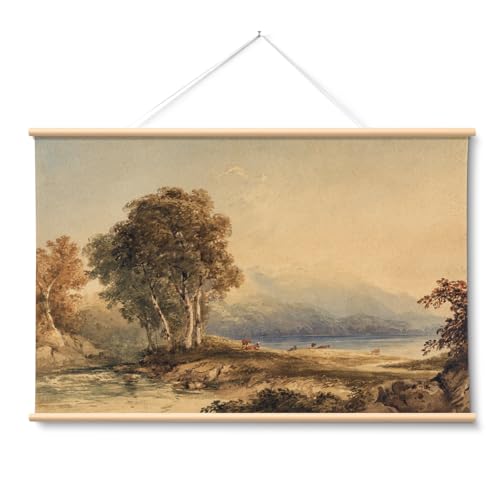 HUARCEY Extra Large Wall Art 36x54 Inch Countryside Landscape Canvas Prints - color: Lakeside, size: 54"L x 36"W
