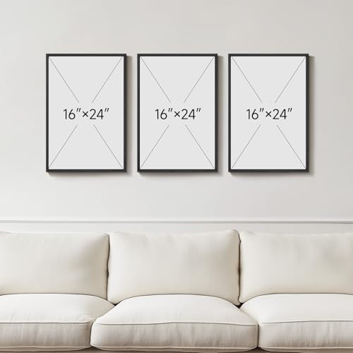 Framed Watercolor Abstract Landscape Wall Art, 3 Piece Set, Each 16x24 In - color: Misty Lake, size: 16" W x 24" H x 3pcs