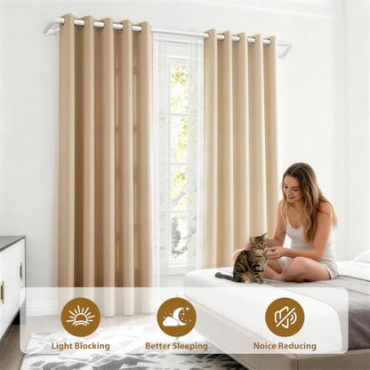 KAMANINA Double Curtain Rod 32 to 58 Inch, White Wrap Around Drapery Rods - color: White, size: 32-58"