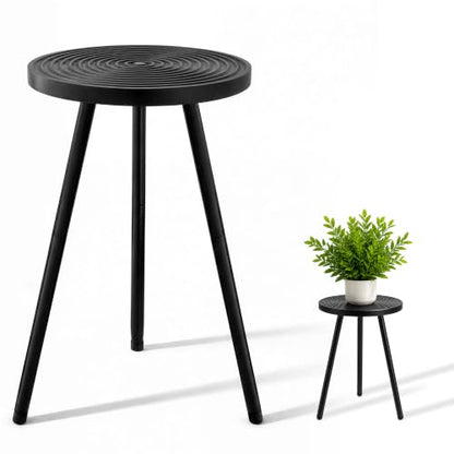 Lawn Social Tall Plant Stand Indoor, 20" Wood Metal Pedestal, Black - color: Black