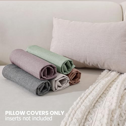 SYSLOON Linen Throw Pillow Covers Set of 2,20x20 Pillow Covers,Beige - color: Beige, size: 20" x 20" (Pack of 2)