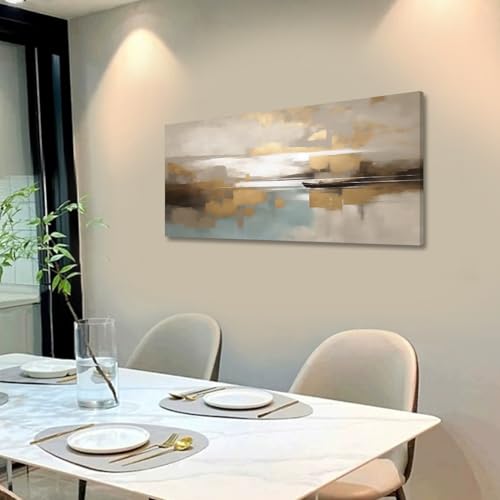 Beige Abstract Wall Art Living Room Wall Decor Canvas Painting Framed Modern Abstract Artwork Print Neutral Wall Art Bedroom Decor Picture Artwork for Office - color: Beige Abstract, size: 40"L x 20"W