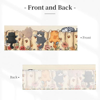 Funny Cute CatsValances for Windows Rod Pocket Curtain Valance 1 Panel Short Curtains for Kitchen Bathroom Living Room Bedroom Window Treatments - color: Funny Cute Cats