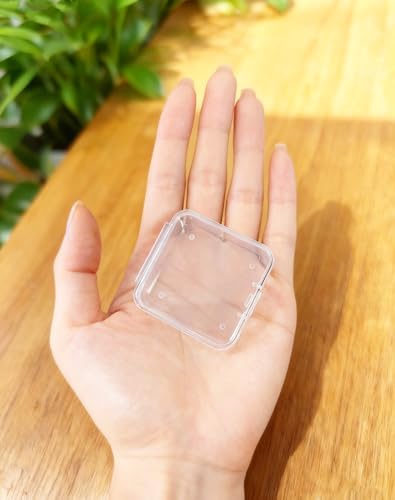 LJY 100 Clear Square Plastic Boxes, 1.77 x 1.77 x 0.8 in for Repair Parts - color: Transparent, size: Single Size (1.77 x 1.77 x 0.8 inch)