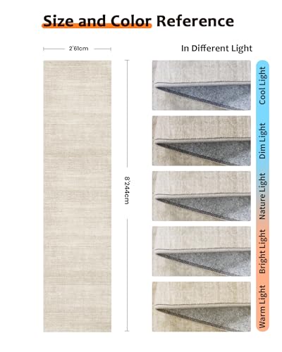 2x8 Runner Rug Non Slip, Washable Rug Runners for Hallways,Beige - color: Stripe-beige, size: 2' x 8' (Runner)