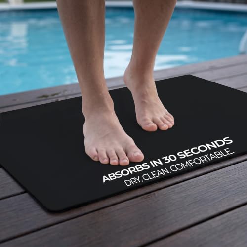 Homergy Bath Mat for Bathroom Non Slip, Quick Dry, 18x28 in, Black - color: Black, size: 18" x 28"