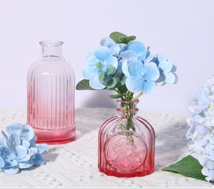 18pcs Pink Glass Bud Vase Set, Small Flower Vases for Centerpieces in Bulk - color: Pink, size: 18pcs
