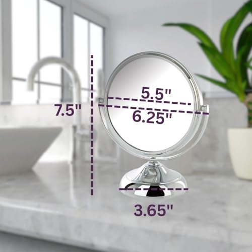 Jerdon 5.5" Tabletop Makeup Mirror - 5X Magnification - Chrome - MC247C - color: Chrome
