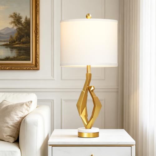 CINSARY 30" Tall White and Gold Table Lamps Set of 2 for Living Room - color: Gold White